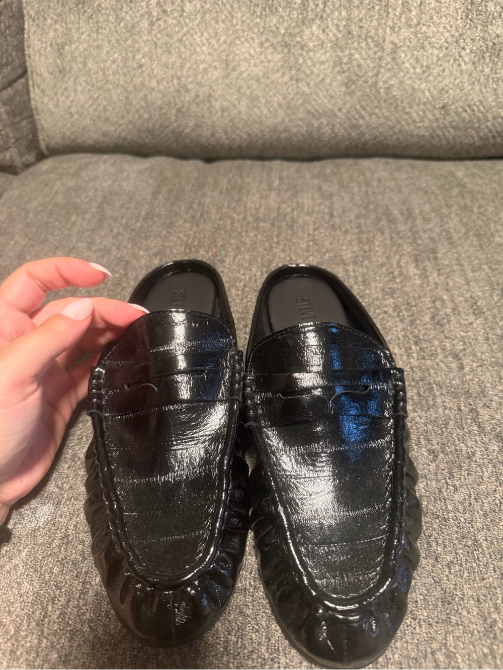 Steve Madden Black Patent Leather Slip-On Loafers